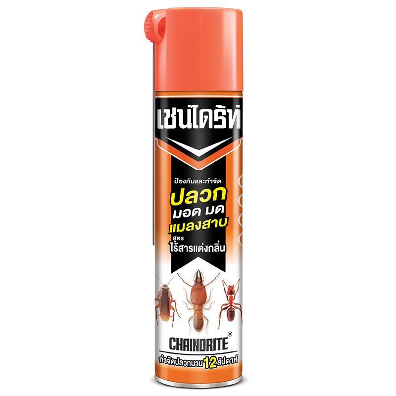 เชนไดร์สูตร3สเปรย์กำจัดปลวกและแมลงไร้กลิ่น 600มล. Chaindrite 3 Spray Termite Killier Ordoeless 600ml.