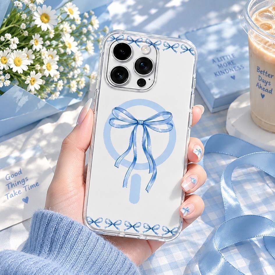 WIJAYACASE - เคส HP แบบใสพร้อมริบบิ้นสีน้ําเงินสําหรับ TECNO SPARK GO 3 - SPARK GO 2 - SPARK GO 1TEC