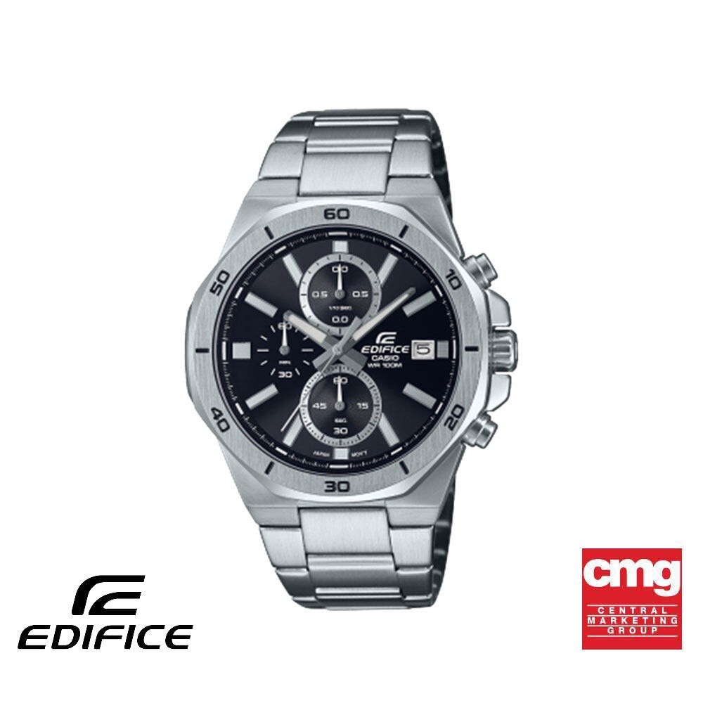 CASIO นาฬิกาข้อมือผู้ชาย EDIFICE รุ่น EFV-640D-1AVUDF วัสดุสเตนเลสสตีล สีดำ