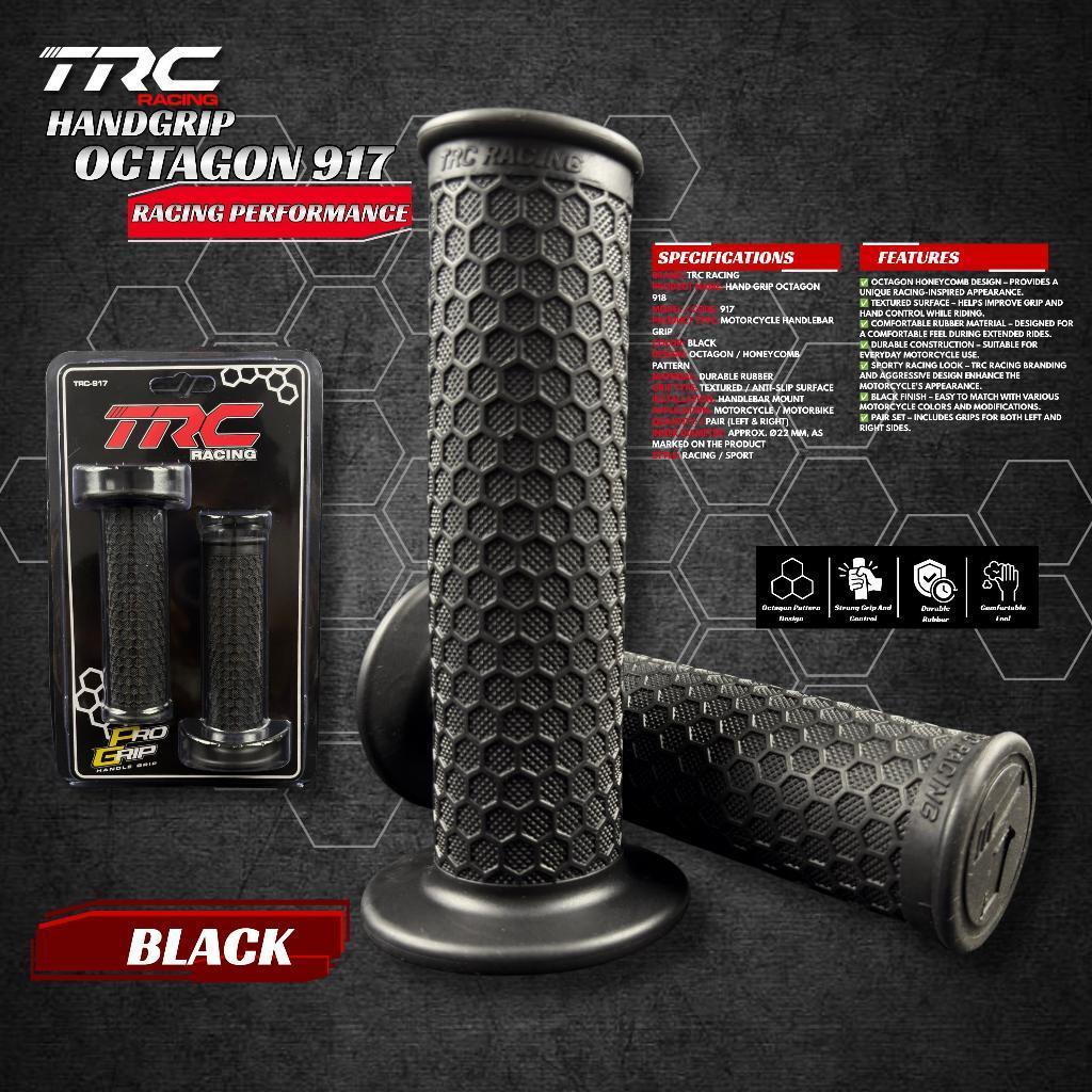 TRC Racing Octagon 917 Handgrip Black Honeycomb Motorcycle Grips คู่