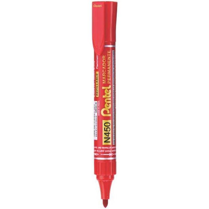 PENTEL ปากกามาร์คเกอร์หัวกลม รุ่น N450-B หมึกสีแดง ขนาด 1.6 มม.