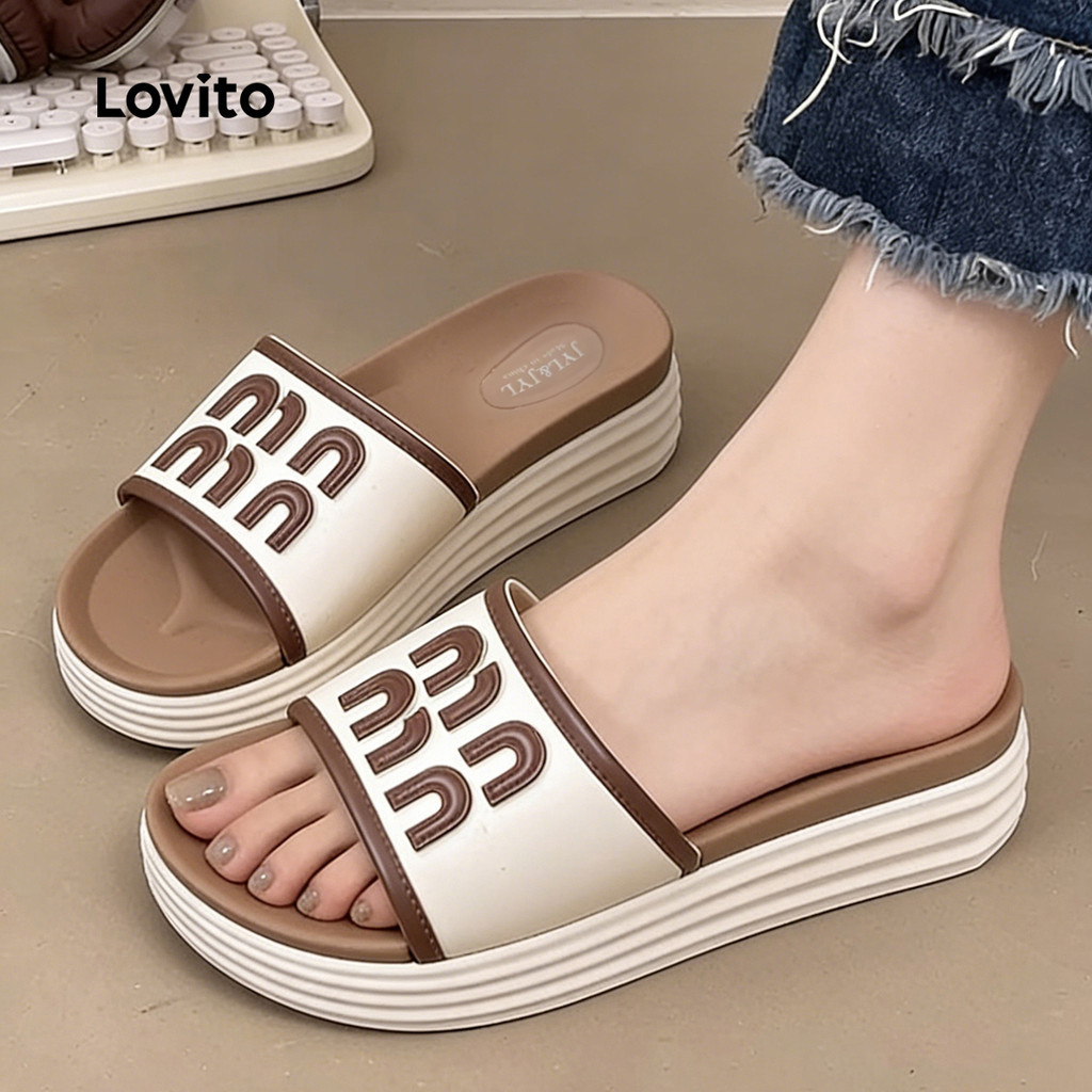 Lovito صندل مسطّح بنعل مرتفع — أبيض