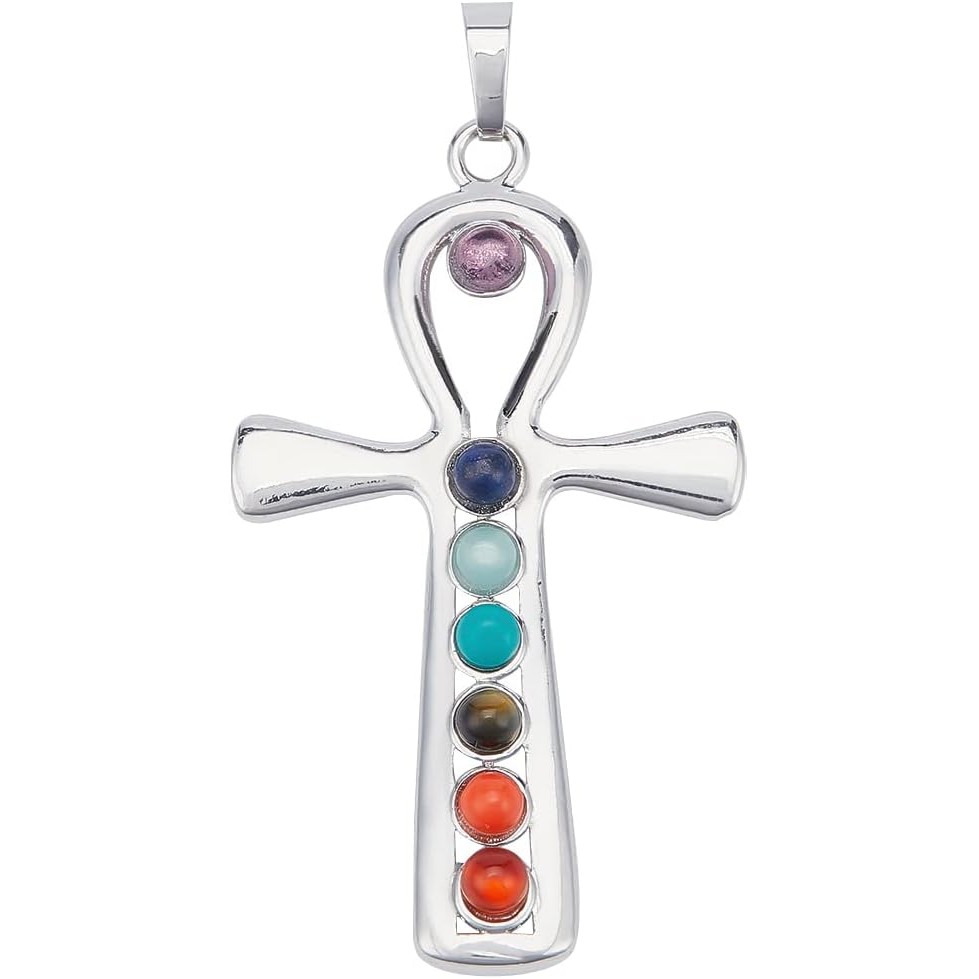 PH PandaHall Charm ครอสส์ ควอตซ์ธรรมชาติ 7 จักระ เพิ่มความสวยงามแก่สร้อยคอและต่างหู