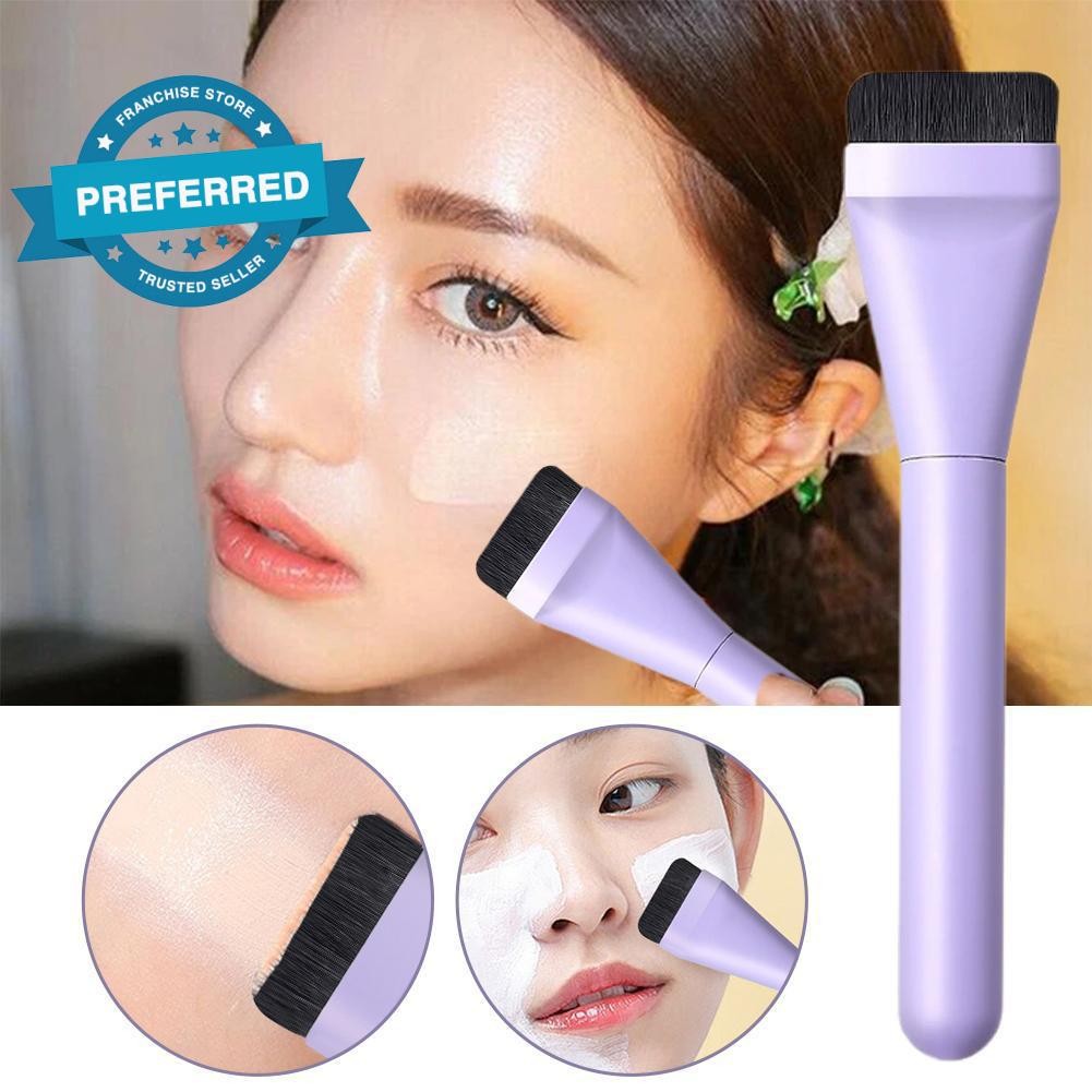 Flat Foundation Make-up Brush Base แปรงแต่งหน้า Special Facial Liquid Brush Mask Foundation U8h7