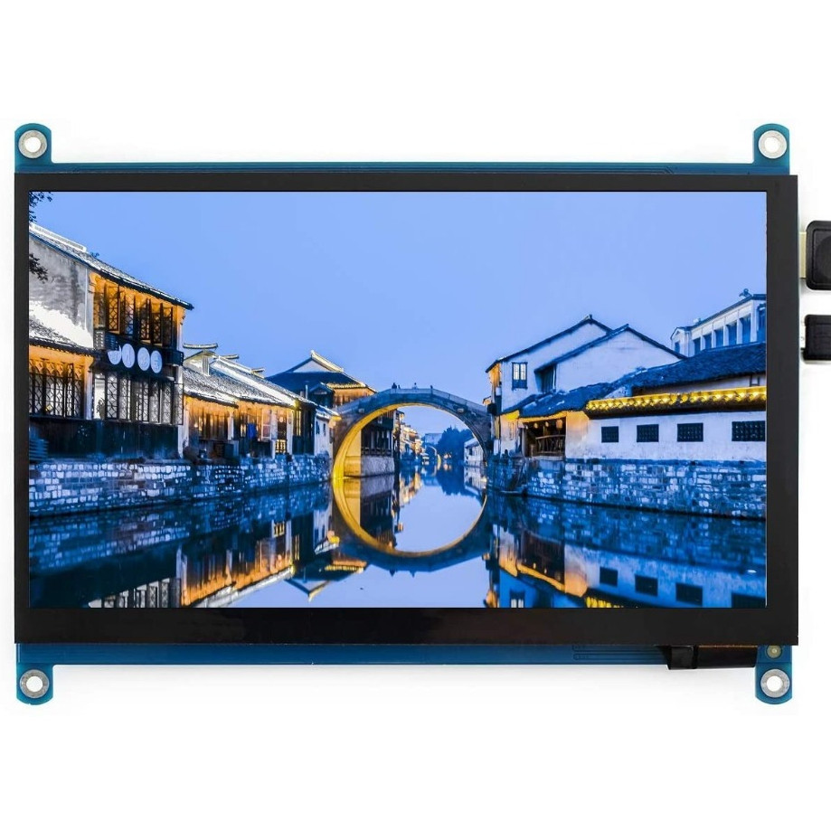 7 นิ้ว LCD DIY จอแสดงผล HDMI 5 จุดหน้าจอสัมผัส Ultra HD 1024x600 Capacitive สําหรับ Raspberry Pi สนั
