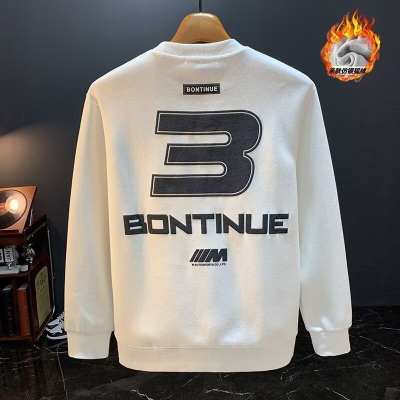 2025 NEW Men's Crew Neck Sweatshirt 2025 Autumn Winter New Sports Wear Running Casual Printed Pullov