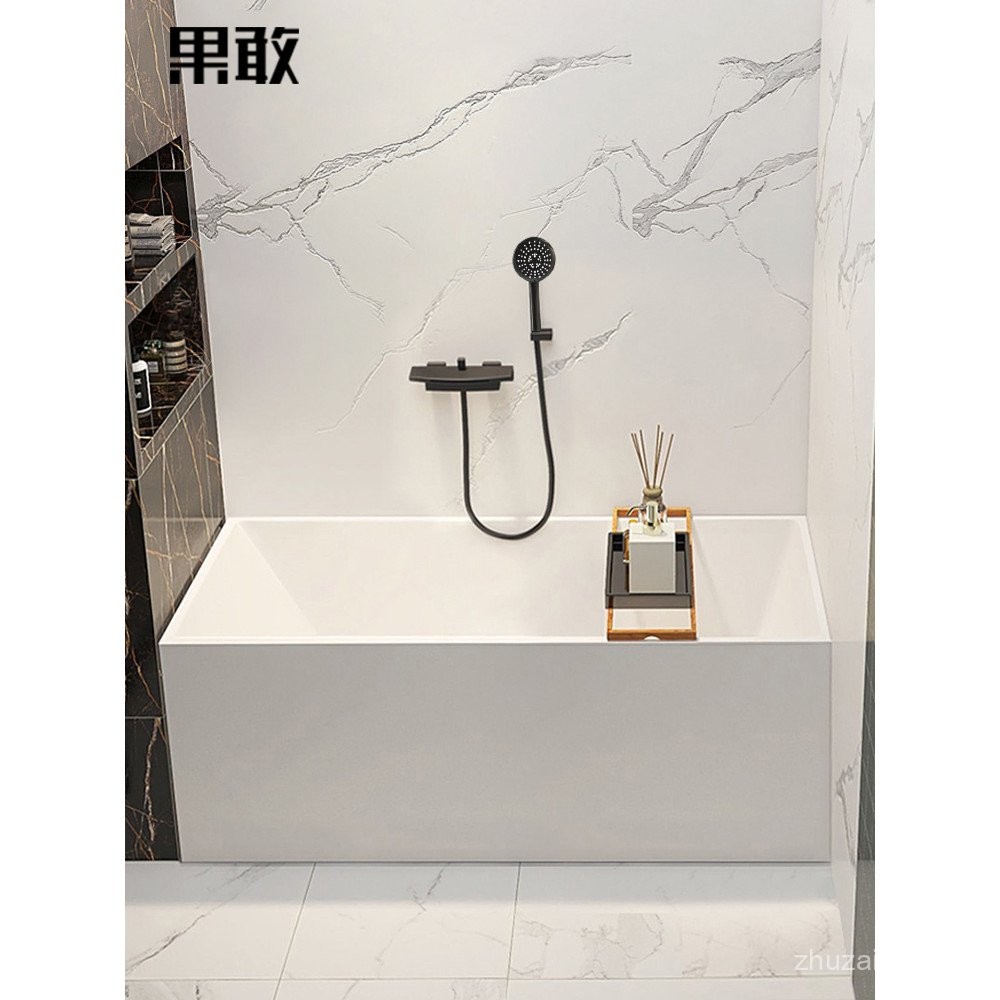 Guodai Small Apartment Thin Edge Influencer Small Square Tank Multi-Size B & B อ่างอาบน้ําฉนวนกันควา