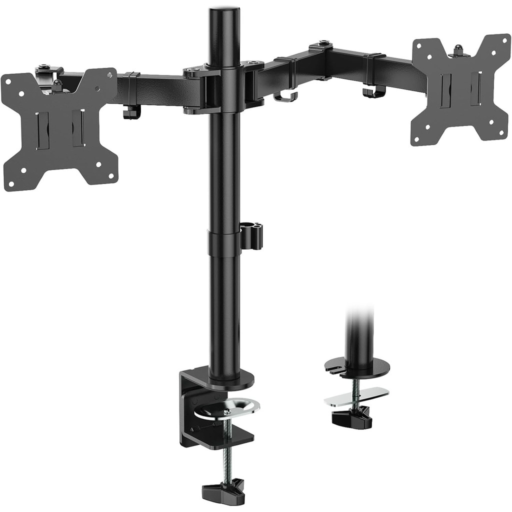 WALI Dual Monitor Desk Mount, Monitor Stand for 2 Monitors Up to 27inch, Dual Monitor Mount Max 22lb