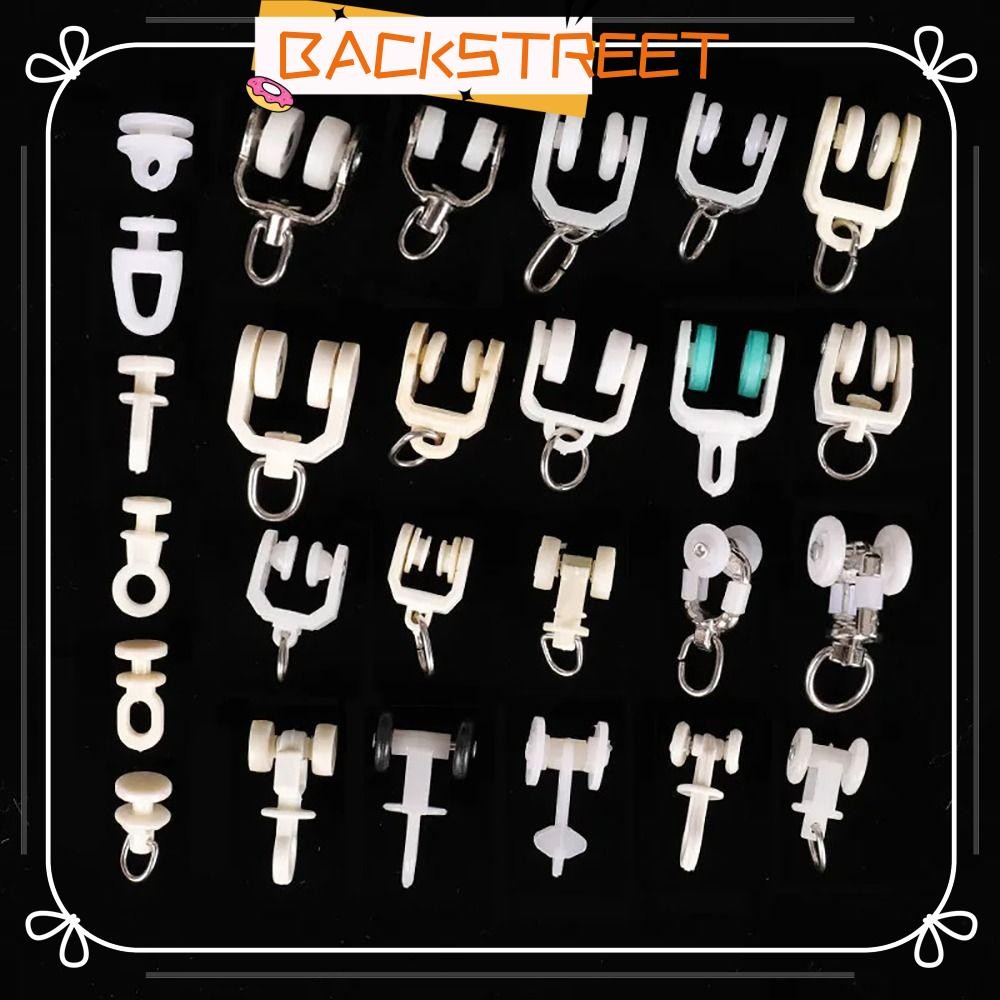 อุปกรณ์ ตกแต่งบ้าน BACKSTAGE 10 ชิ้นผ้าม่านล้อราง,ฮาร์ดแวร์เฟอร์นิเจอร์ตกแต่งผ้าม่าน Rod Pulley,ตรงโค้งติดตามลูกกลิ้งแขวนผ้าม่านตะขอแหวน Slider ผ้าม่านติดตามอุป ราคาถูก