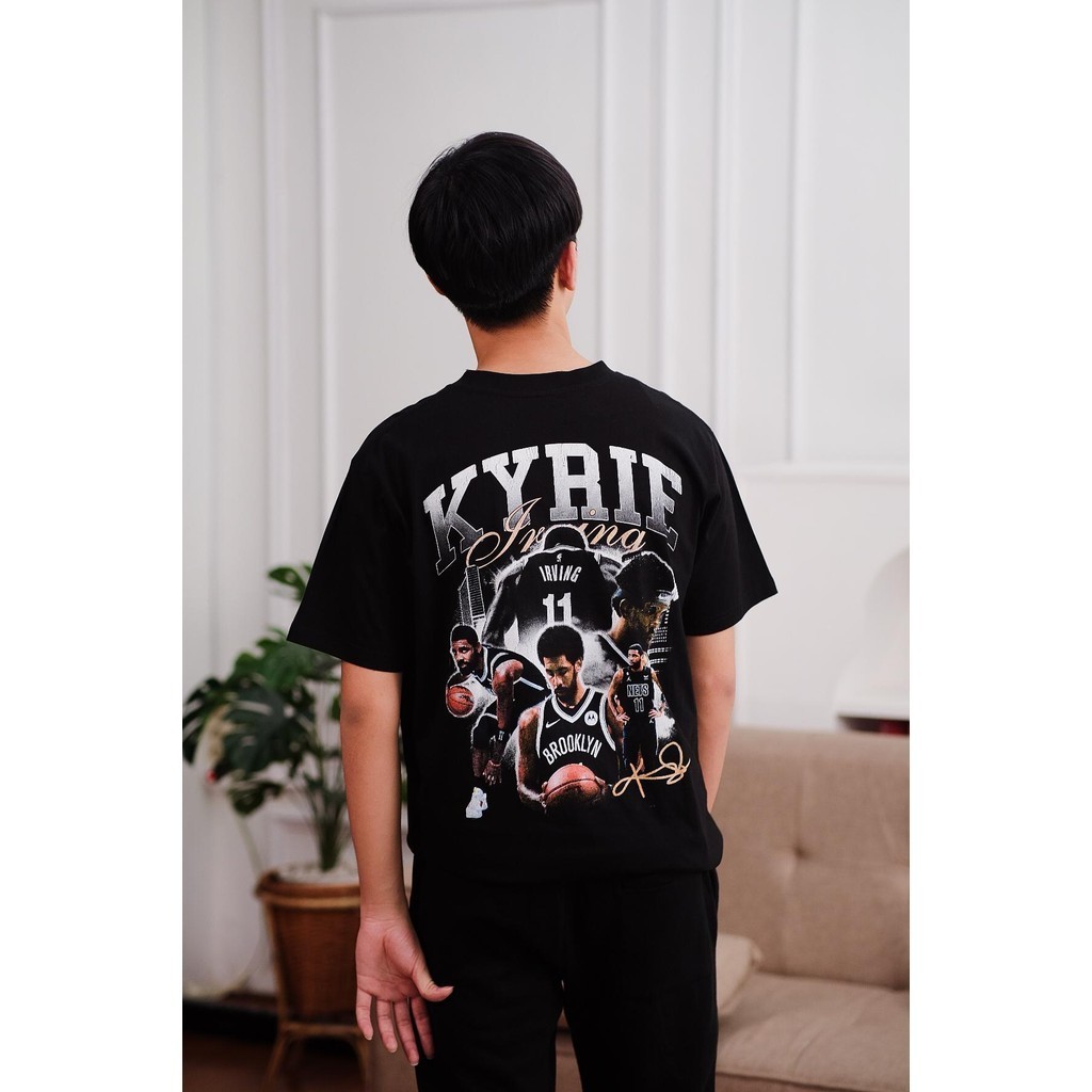 เซป | KYRIE IRVING สีดํา | เสื้อยืดโอเวอร์ไซส์