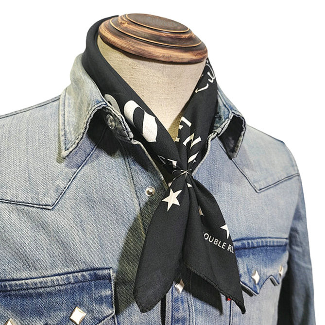 Made in Japan RRL50S Tennessee Denim Knight Bandana American Style Square Scarf Silk Scarf Headscarf