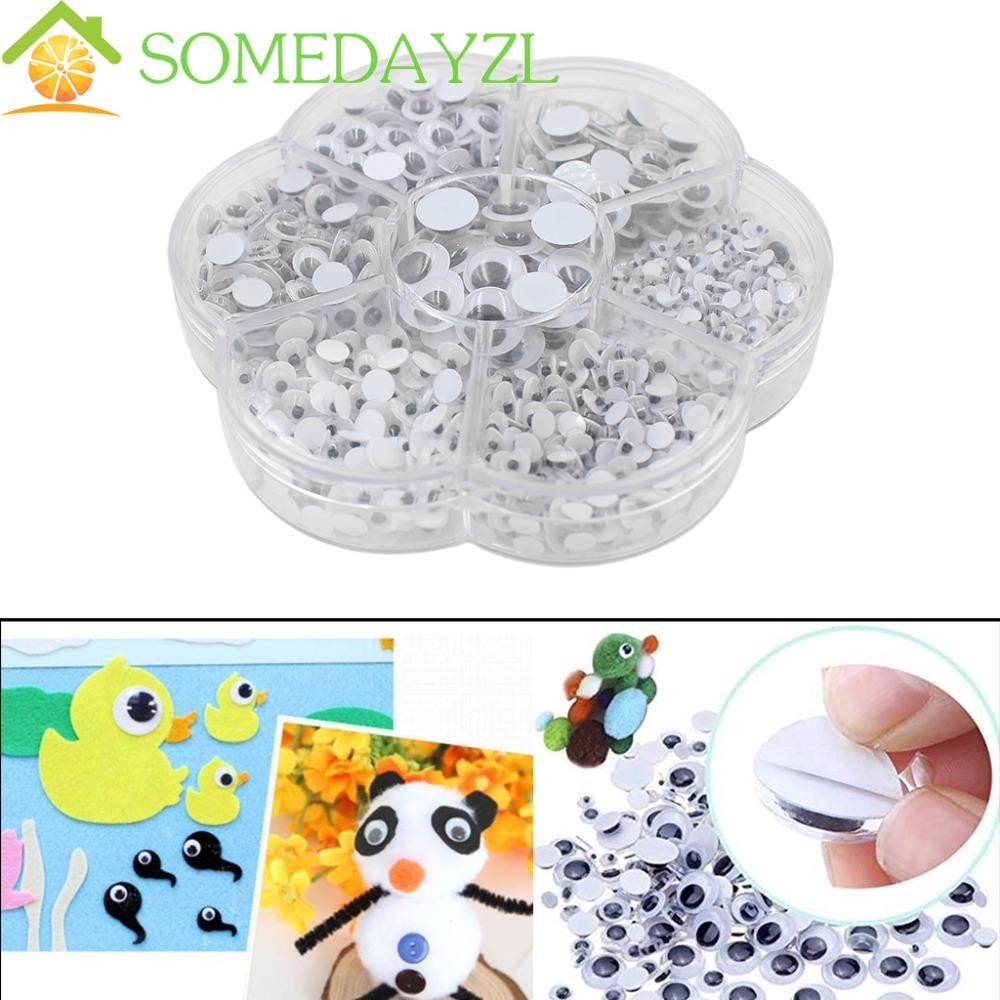 SOMEDAYZL Self-adhesive Moving Eyes ผสมเด็กของเล่นเด็ก Handmade Googly Wiggly Eyes Crafting ตุ๊กตาตุ