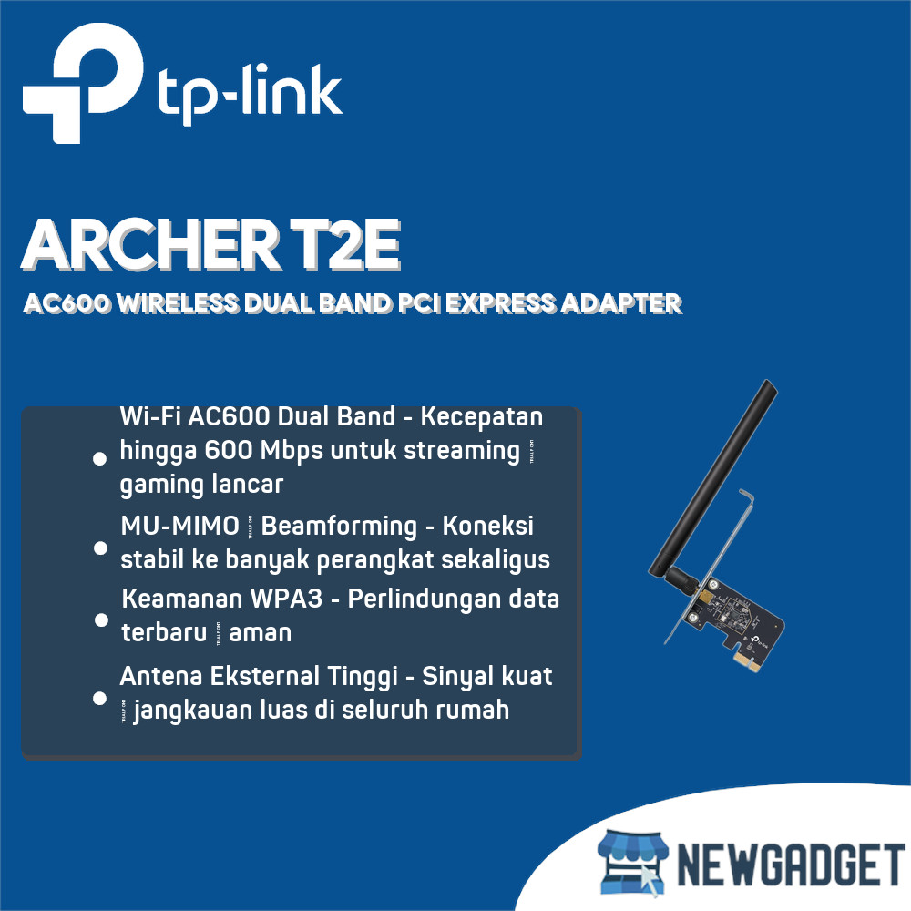 TP-LINK ARCHER T2E AC600 อะแดปเตอร์ PCI EXPRESS ดูอัลแบนด์ไร้สาย