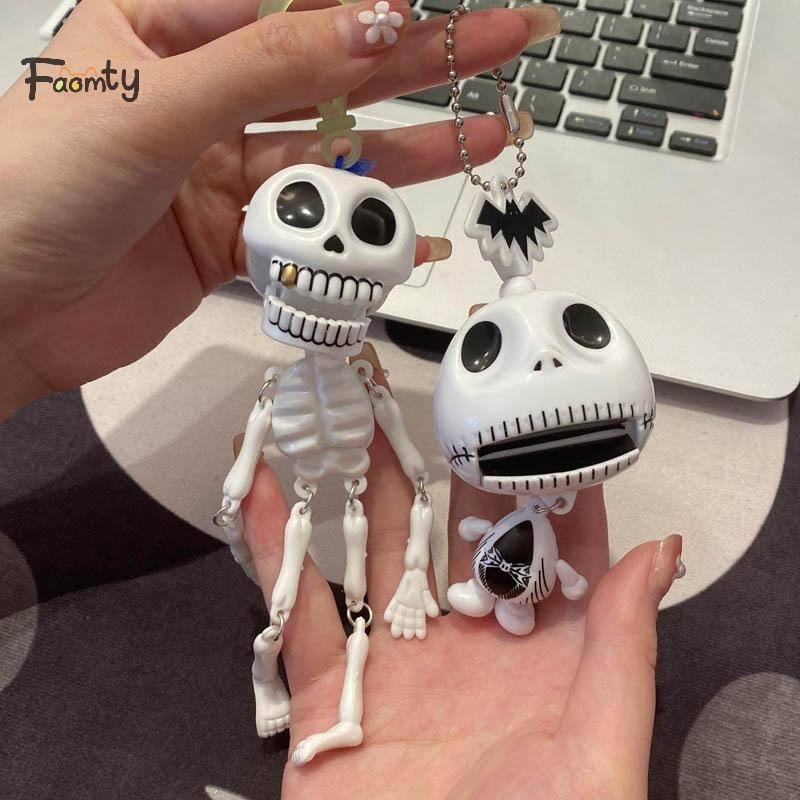 [Famty] 1/2/3 ชิ้นฮาโลวีนกะโหลกศีรษะพวงกุญแจตลกดึงสตริงกะโหลกศีรษะแหวนกุญแจของเล่นสยองขวัญโครงกระดูก Charm สําหรับกระเป๋ารถกระเป๋าเป้สะพายหลังของขวัญ TH