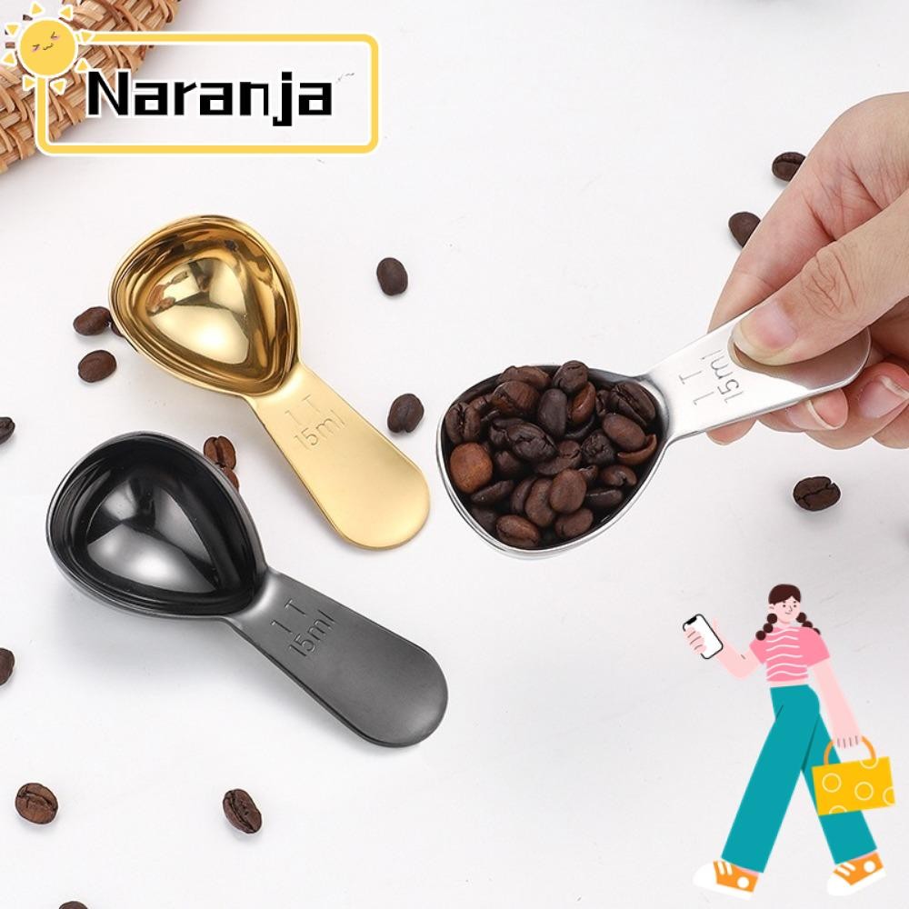 NARANJA ที่ตักกาแฟ, สแตนเลส 1 Tbsp หรือ 2 Tbsp กาแฟ Bean ช้อนตวง, ทนทาน 15/30ml Ergonomic Tablespoon