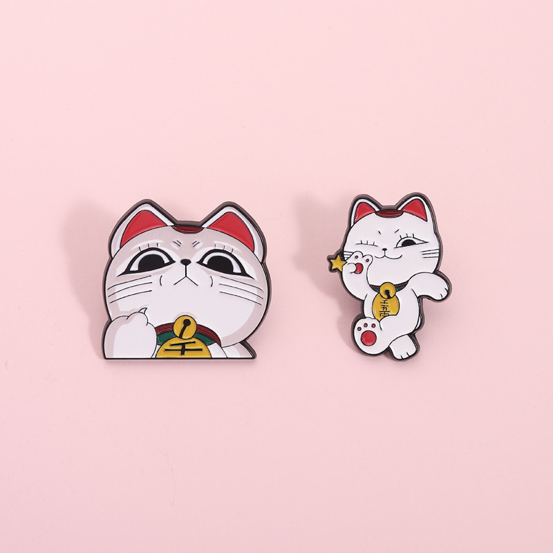 เข็มกลัดแมวนำโชค ทำจากโลหะ ออกแบบน่ารัก สําหรับเป็นของขวัญ