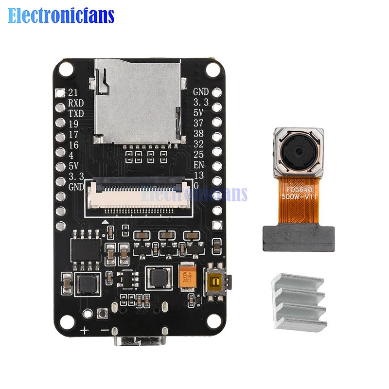 ESP32-CAM บอร์ดพัฒนา WiFi โมดูลบลูทูธ CH340X OV5640 AF-72 มม. กล้อง 500W พิกเซล