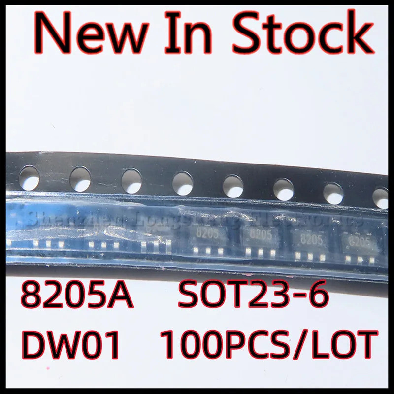 100 ชิ้น/ล็อต FS8205S 8205S FS8205A 8205A DW01 DW01D DW01A DW01V SOT23-6 SMD ป้องกันชิป IC ใหม่ในสต็