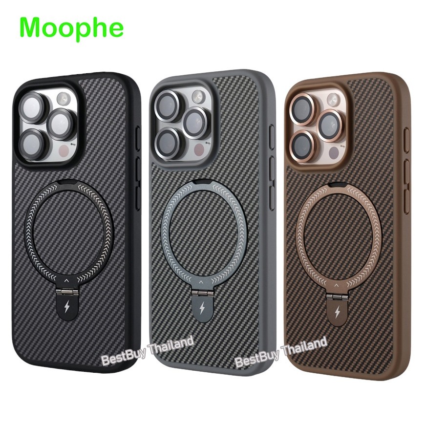 MOOPHE เคสแม่เหล็กชาร์จไร้สาย iPhone 16 Pro / 16 Pro Max เคสแบบตั้งได้ เคสกันกระแทก Magnetic Kicksta