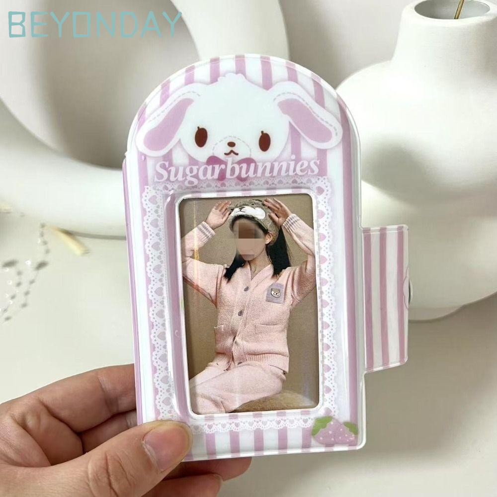 GUOGUA Photocard Binder, อัลบั้มมินิการ์ด 3 นิ้ว, PVC พร้อมการ์ดไอดอลกระต่ายขนมหวานภายใน 16 หน้ารวบรวมหนังสือ