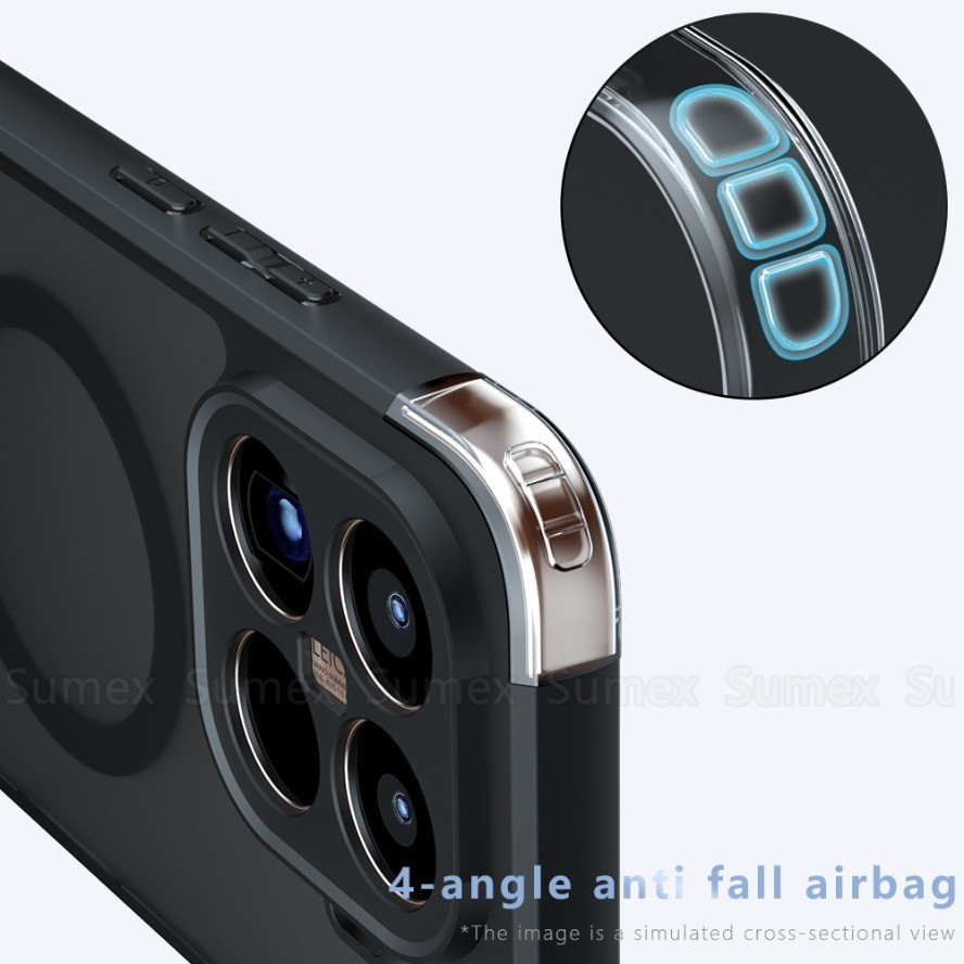 สายชาร์จแม่เหล็กเคสโทรศัพท์สําหรับ Xiaomi 15T Pro 5G คุณภาพดีกันกระแทก Frosted Matte ปลอกกรอบ TPU นุ่ม Hard PC ฝาหลัง Xiaomi15T Mi 15TPro 2025 - รูปที่ 3