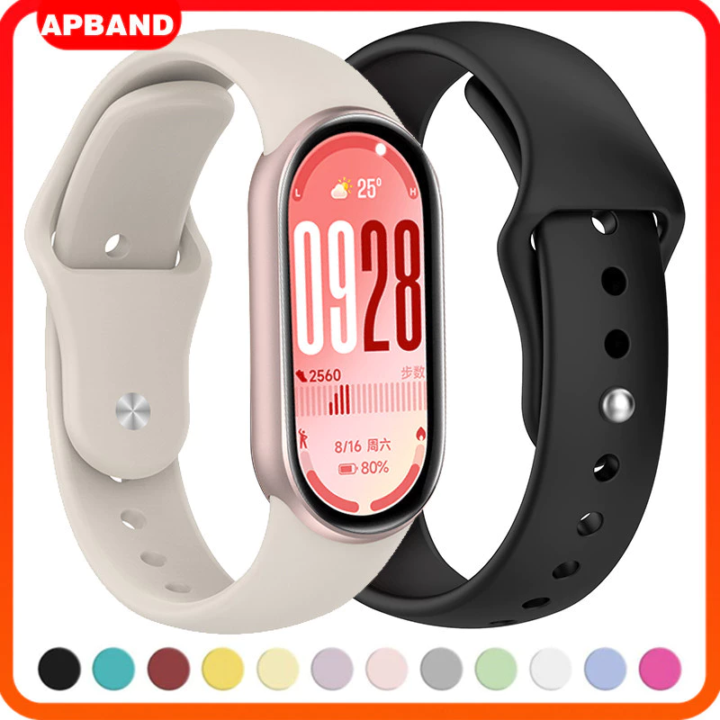 สายซิลิโคน for Smartwatch Xiaomi Mi Band 10 9 8 NFC สายรัดข้อมือเปลี่ยนสายรัดข้อมือยางอ่อนกีฬา for Miband 10 9 8
