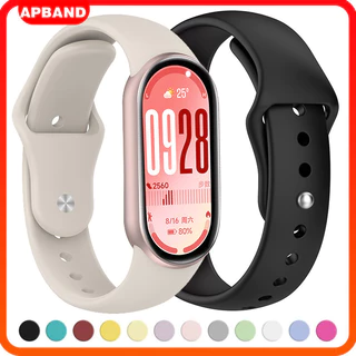 สายซิลิโคน for Smartwatch Xiaomi Mi Band 10 9 8 NFC สายรัดข้อมือเปลี่ยนสายรัดข้อมือยางอ่อนกีฬา for Miband 10 9 8