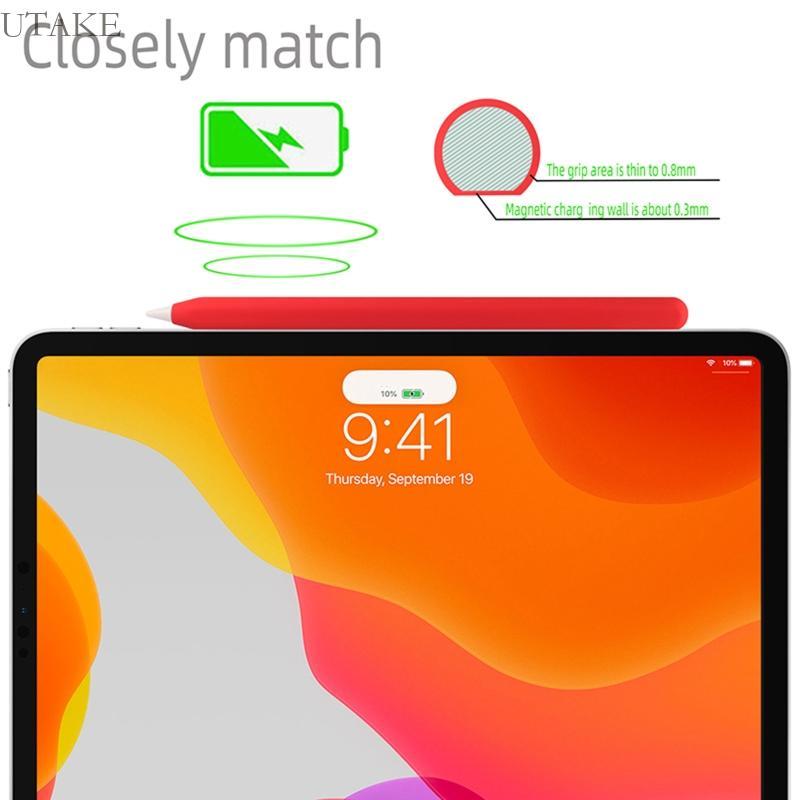 Utake ForApple Pencil 2 แท็บเล็ตสําหรับปากกาสัมผัสซิลิโคนอ่อนนุ่มฝาครอบสไตลัสป้องกันรอยขีดข่วน f