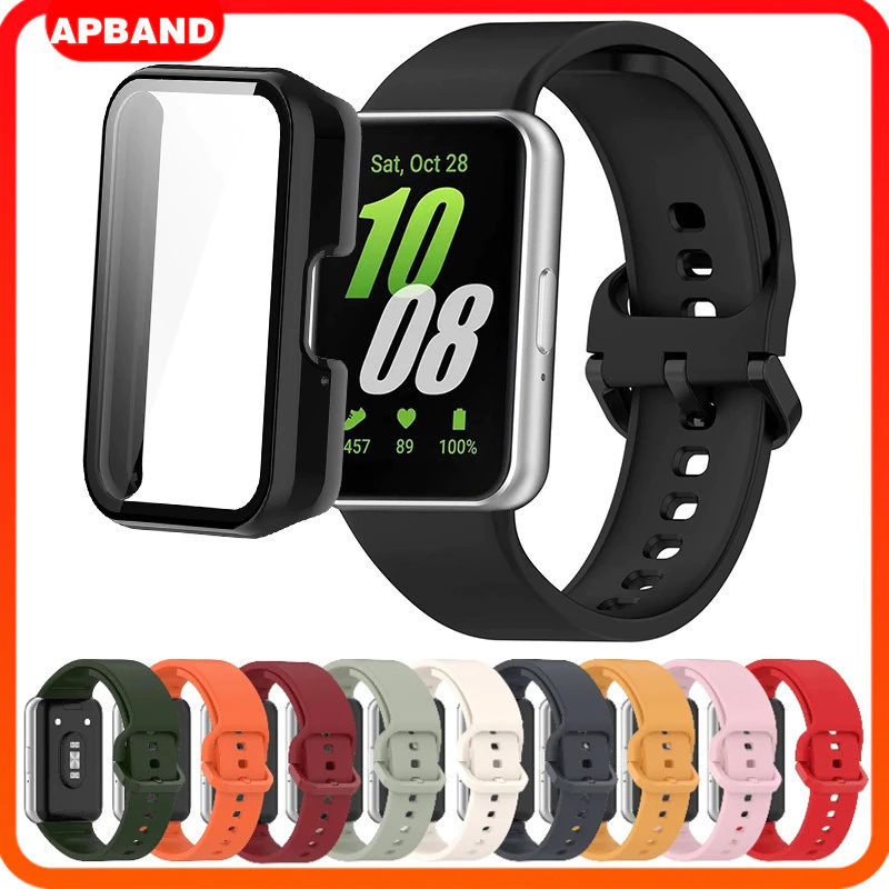 สายซิลิโคนกรณีพีซี for Smartwatch Samsung Galaxy Fit 3 เปลี่ยนสายพานยางสายรัดข้อมือป้องกันหน้าจอ อุปกรณ์เสริมฝากกันชน