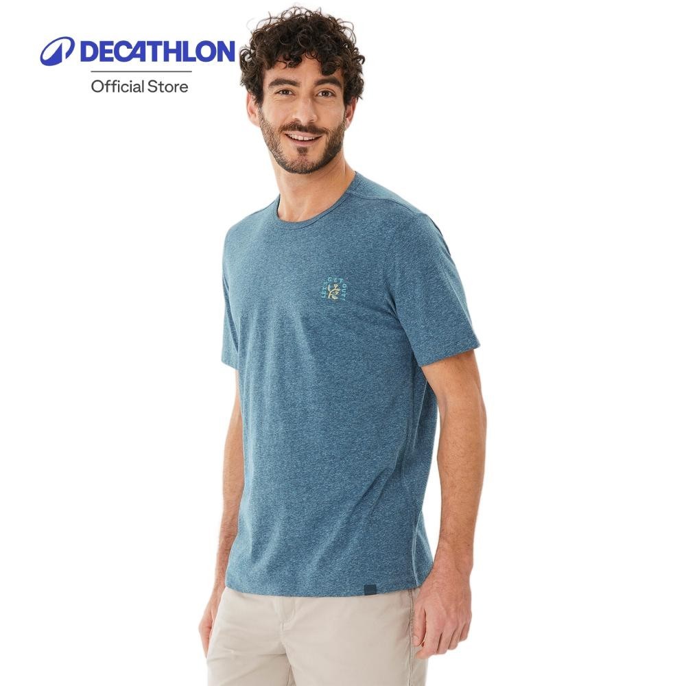 Decathlon Men's T-Shirt Green - NH100 เสื้อยืดเดินป่าสำหรับผู้ชายรุ่น NH100 (สีเขียว)
