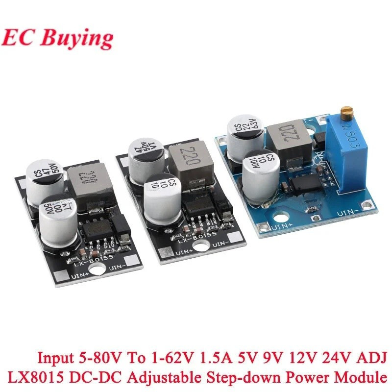 E-commerce Daigou 1-10PCS LX8015 DC-DC ปรับ Buck Power โมดูลอินพุตเดิม 5-80V ถึง 1-62V 1.5A เอาต์พุต