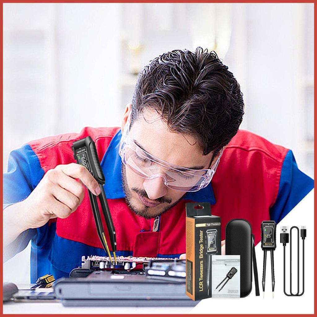 เครื่องวัดดิจิตอล Tweezer SMD Digital Meter Tester Meter Tweezer เครื่องวิเคราะห์ส่วนประกอบความแม่นย