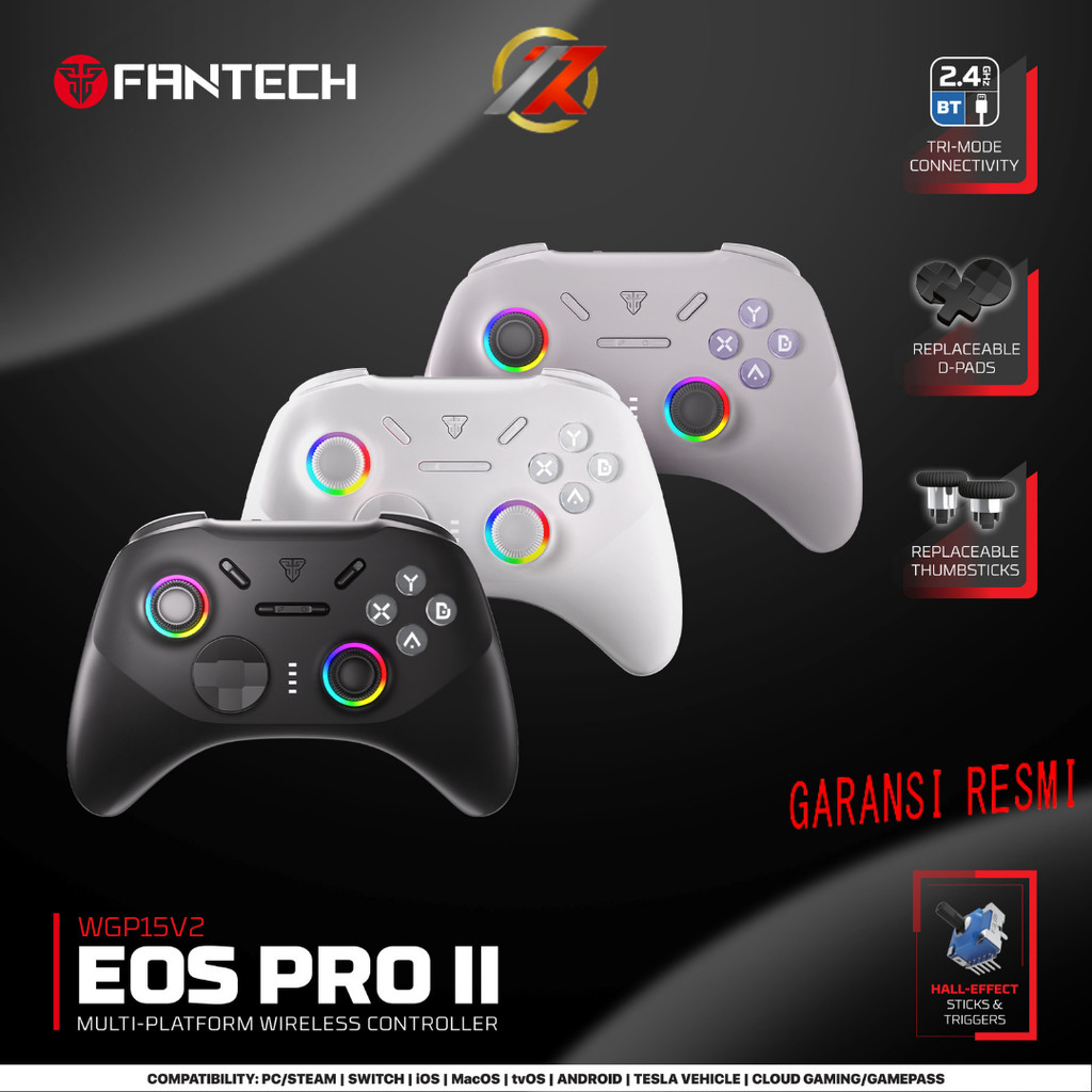 FANTECH WGP15V2 EOS PRO II (สีขาว) GAMING GAMEPAD HALL EFFECT จอยสติ๊กบลูทูธไร้สาย PC Android IOS สํ