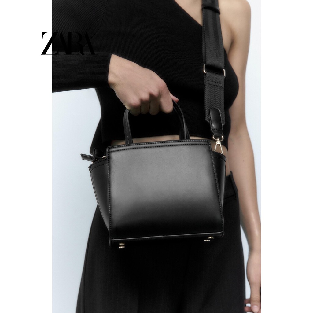 ZARA กระเป๋าสะพายข้าง-mini city casual สีดำ สำหรับผู้หญิง พกพาสะดวก