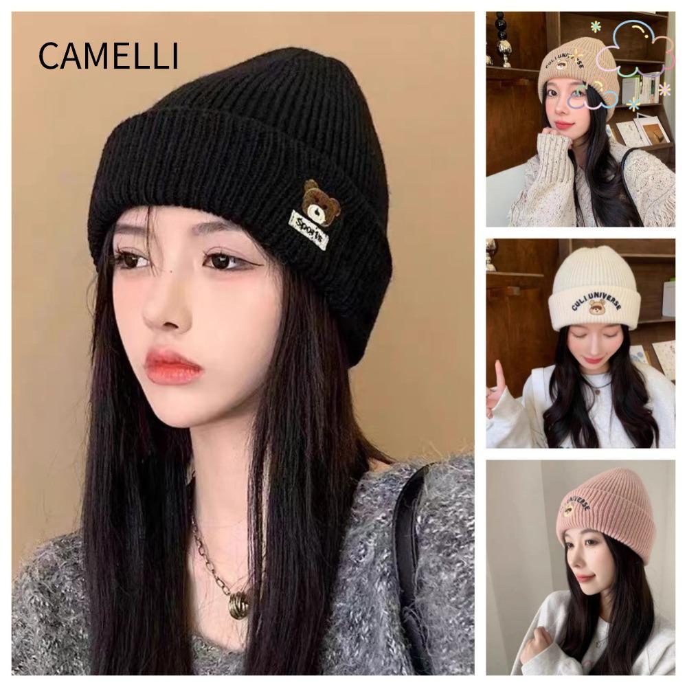 หมวกถักสำหรับผู้หญิง ดีไซน์สง่างาม สวมใส่ง่าย ป้องกันลมและอบอุ่นในฤดูหนาว