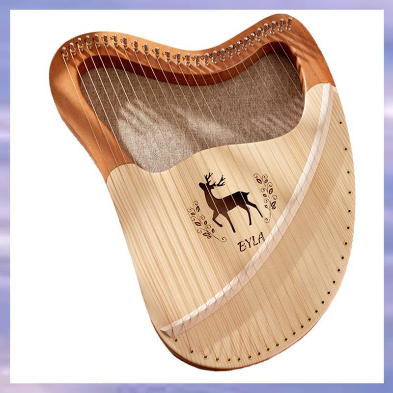 Lyre Harp คุณภาพสูง Lyre Harp ไม้เนื้อแข็ง Mahogany Lyre Harp เครื่องมือพร้อมกล่องอะไหล่ Strings