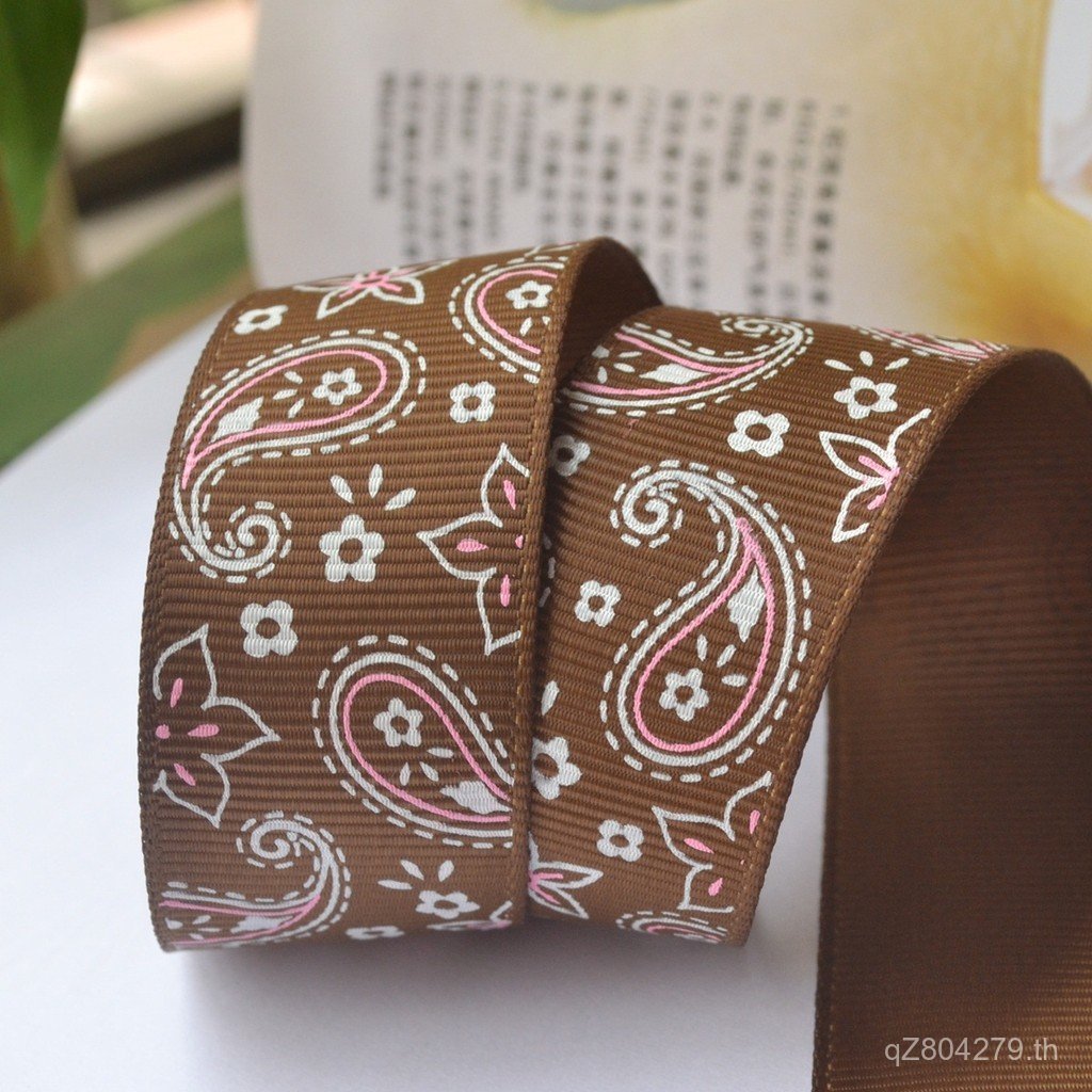 352 AX Ribbed Ribbon Bowknot ลายพิมพ์ Yao Ming Ribbon DIY Ham วัสดุ EJK0