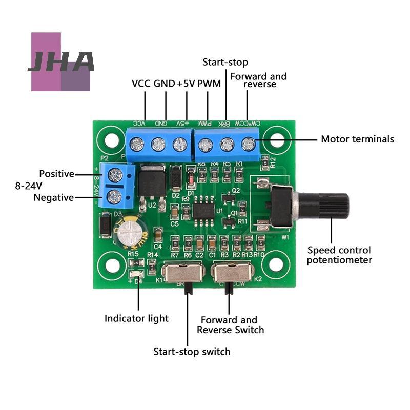 [JHA] DC 8V-24V Brushless DC Motor Driver Controller Board PWM Driver Fan Motor Speed Governor Forwa
