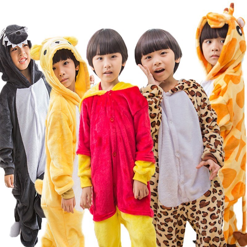 ชุดนอนเด็ก Kigurumi Jumpsuit ลายAnime วัวและยีราฟ สไตล์Carnival