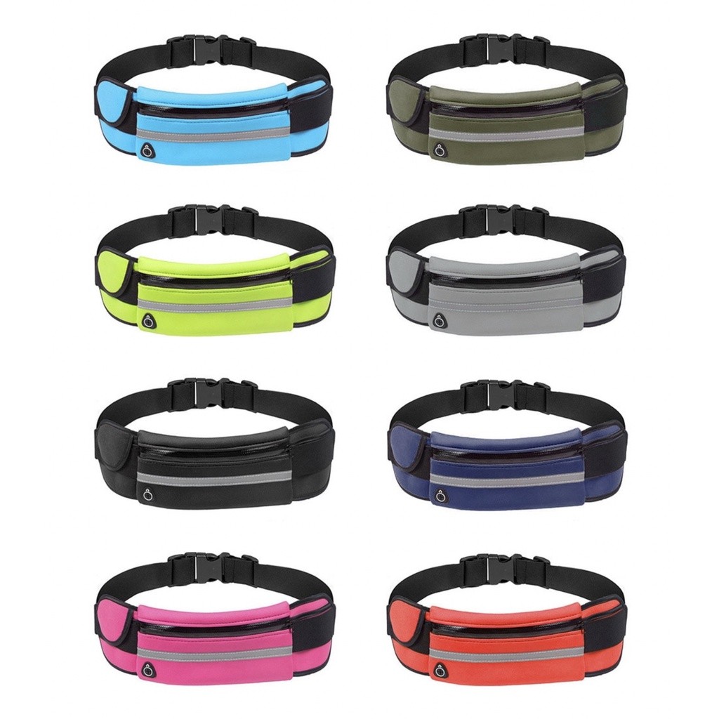 [ส่งเร็วไม่มีวันหยุด] กระเป๋าคาดเอว กระเป๋าออกกำลังกาย มีรูสายหูฟัง กันน้ำ