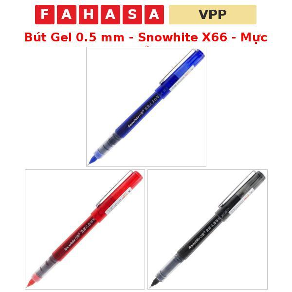ปากกาเจล 0.5 มม. - Snowhite X66 - หมึกดํา แดง น้ําเงิน