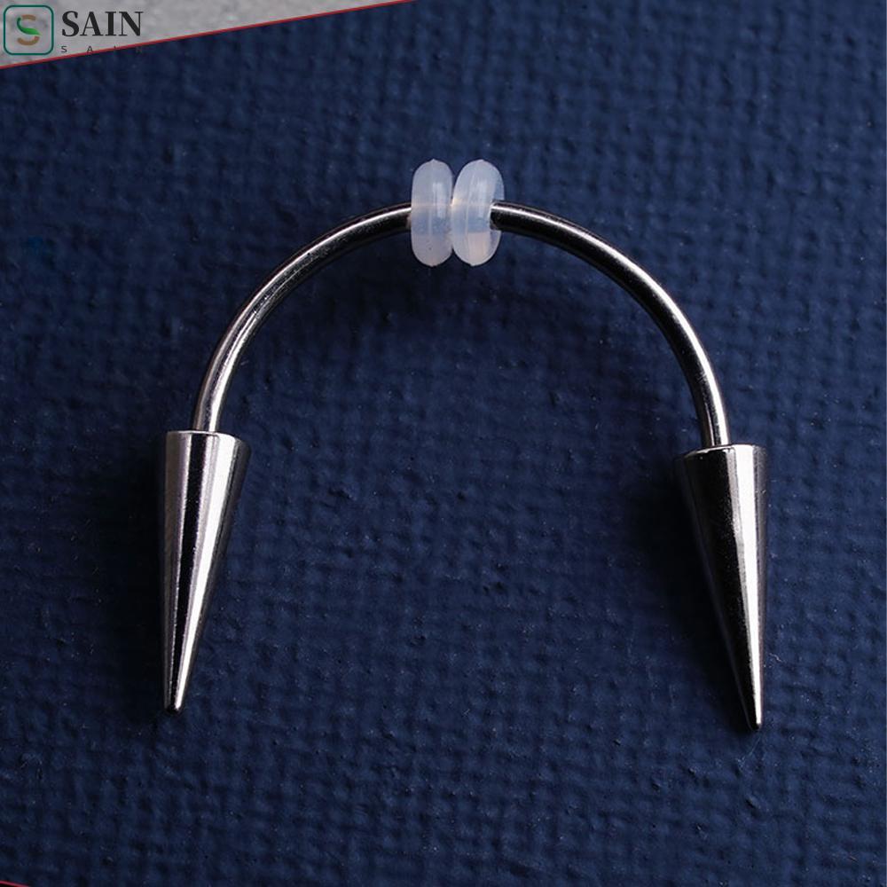 SAIN แหวนปากเจาะ ใหม่ BCR Septum เจาะในปาก Fake Septum Piering สแตนเลส