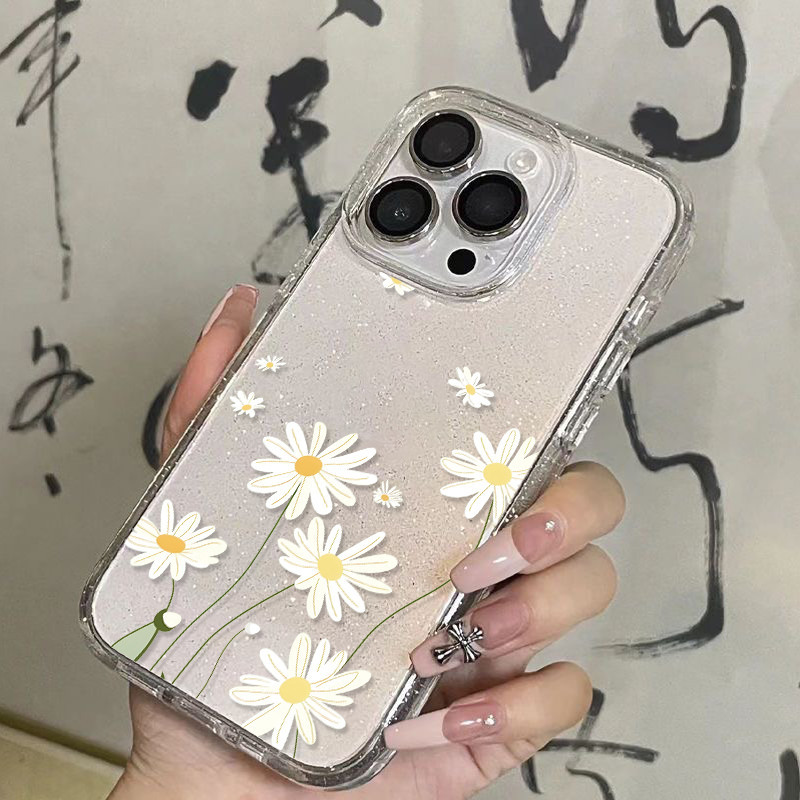 🍄Babi🍄เคสใสกากเพชรลายน่ารักๆ สำหรับเคส iPhone 17 11 Pro Max 13 11 12 14 15 Pro Max 7 8 14 16 Plus X XS XR Max SE 2020