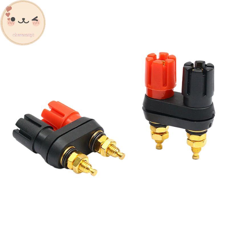 Chee ลําโพง Banana Plug Terminal Connector Banana Socket Dual Female Banana Plug สําหรับลําโพงเครื่อ