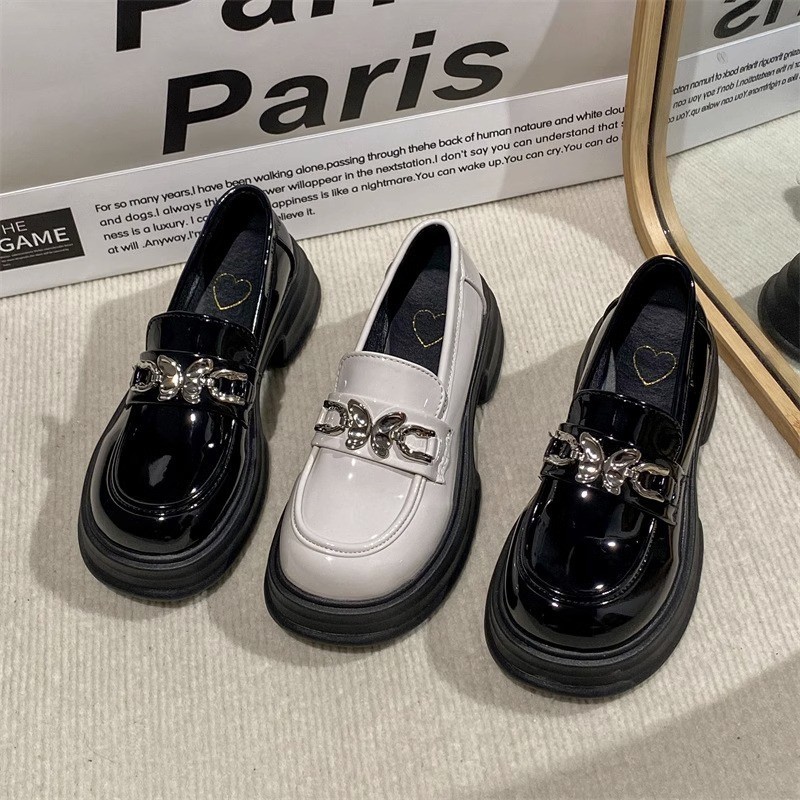 marry jane shoes mary jane shoes Retro Style อังกฤษ Mary Jane รองเท้าหนังส้นหนา แต่งตัวเข้ากันได้ทุก