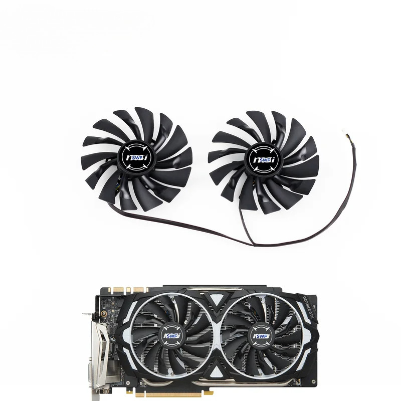 2 ชิ้น/เซ็ต 95 มม.PLD10010S12HH พัดลมระบายความร้อนสําหรับ MSI Radeon R9 380 เกราะ 2X GTX 1060 1070 1