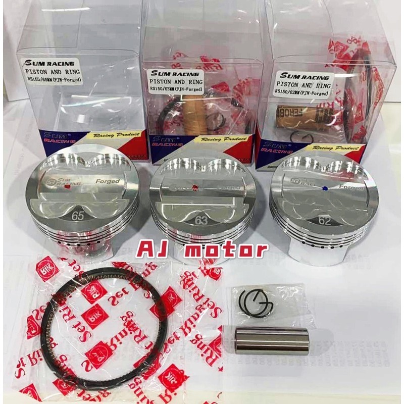 HONDA RS150 V1 V2 V3 SUM RACING FJN DOME PISTON RING 62 มม. 63 มม. 65 มม. RS 150 RS150R BLOCK หัว IK
