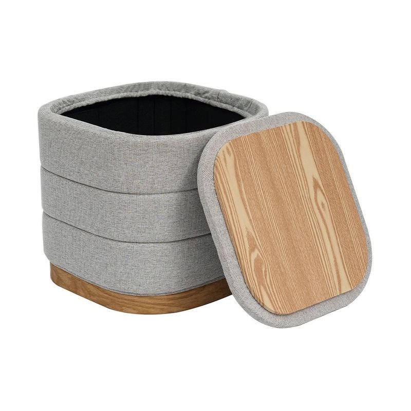 MOOVE สตูลเก็บของทรงเหลี่ยม สีเทา - รูปที่ 2