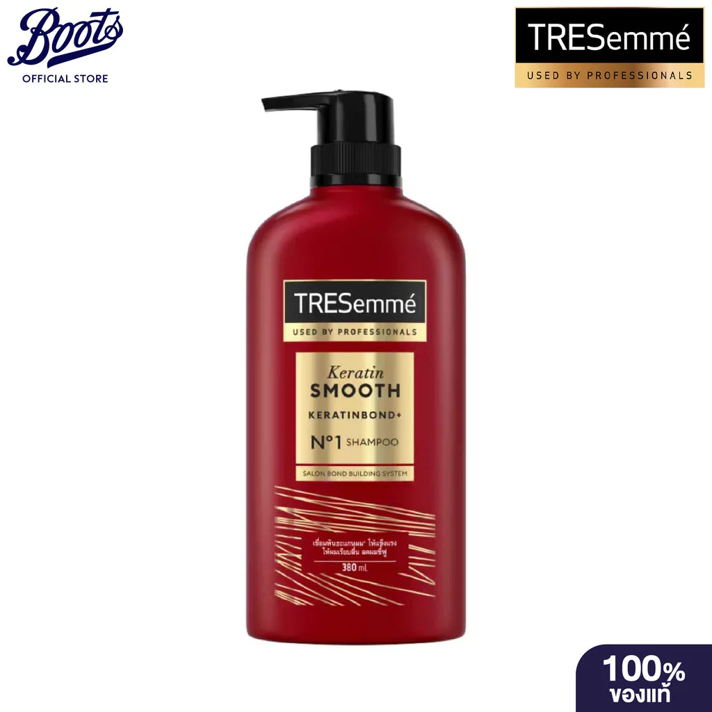 Tresemmé Keratin Smooth Shampoo 380ml เทรเซเม่ นุ่ม ลื่น เงางาม ผม