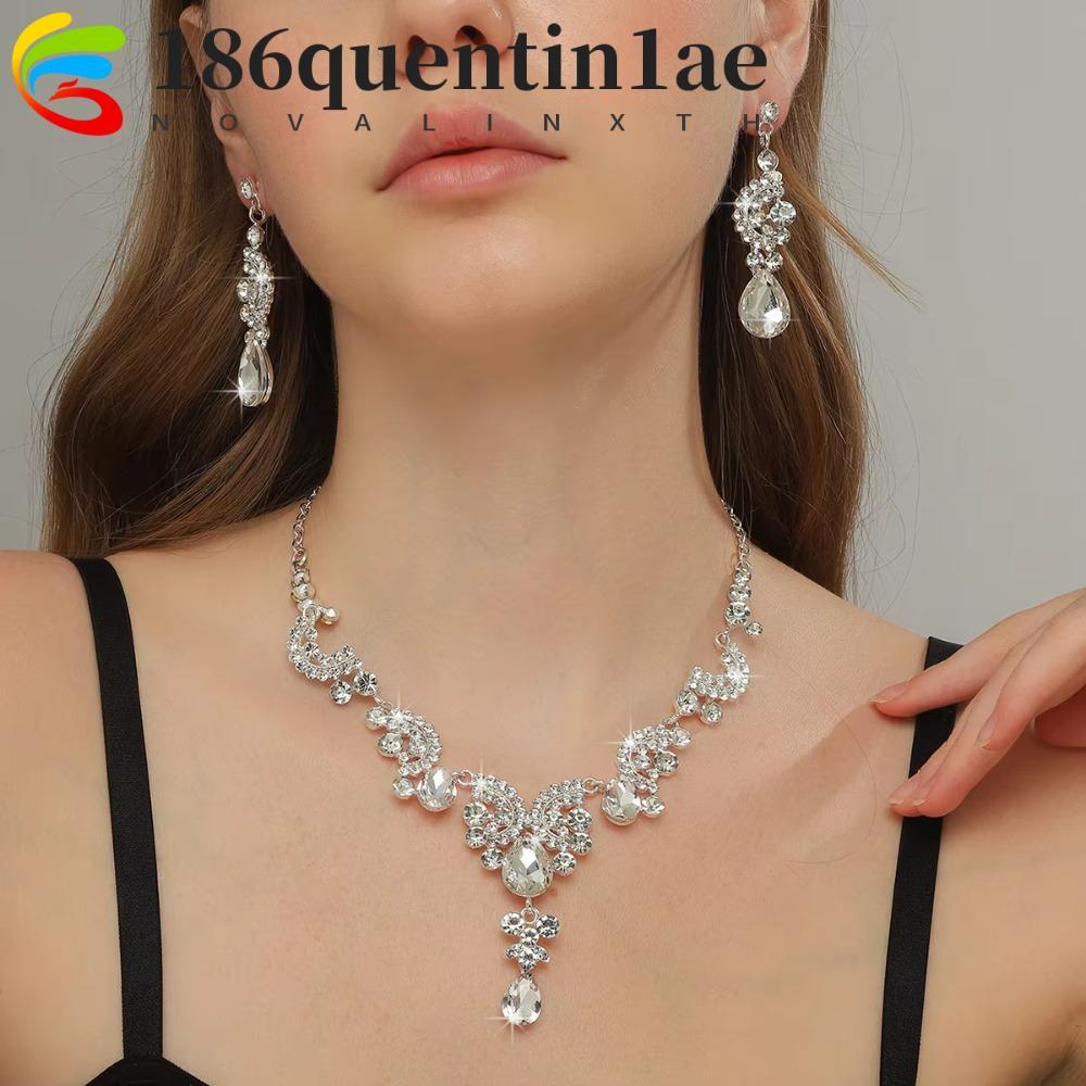 QUENTIN1AE สร้อยคอ Rhinestone 2 หรือ 3 ชิ้น เหมาะสำหรับเจ้าสาวและกิจกรรมพิเศษ